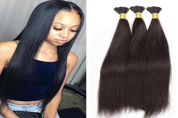 

straight braiding hair bulk no weft crochet human hair for micro braids soft bulks1095142, Black