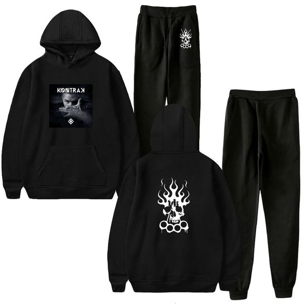 

men's tracksuits kontra k print fall suit hoodies hooded ankle banded pant two piece set street clothes the hoodiespants 230311, Gray