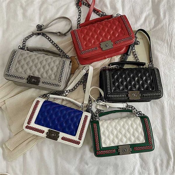 

handbag 2023 fashion women's bag leather quality handbag fashionable large capacity spring lingge shoulder texture fashion messenger ba