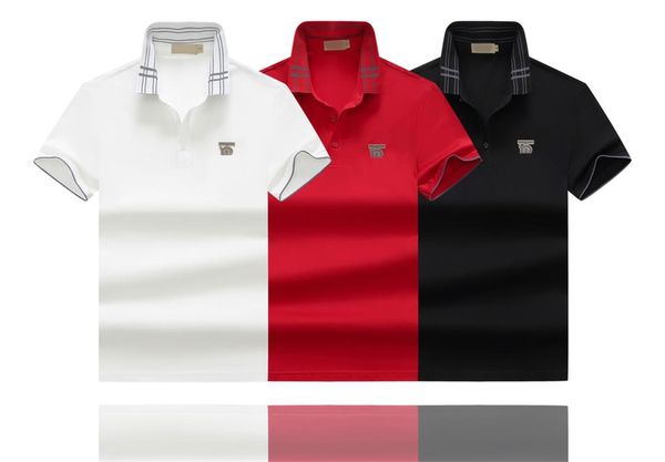 

summer men's new polo shirt pure cotton short sleeve loose casual letter half sleeve high-quality 2023, White;black