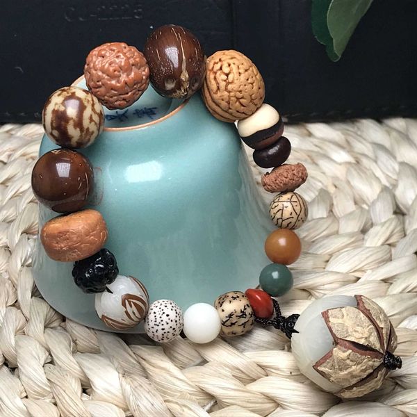 

bracelets 18 children with multi treasure bodhi original seed buddha beads bracelet for men and women link a, Black