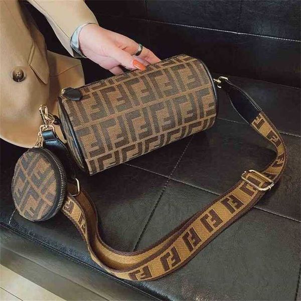 

handbag boston autumn and winter fashion wide shoulder belt net red versatile cylinder pillow bag factory direct sales 70% off, Black