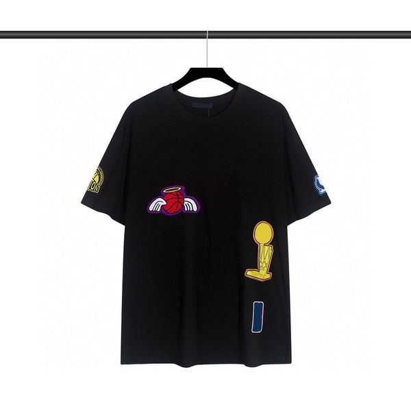 

men's plus tees & polos round neck embroidered and printed polar style summer wear with street pure cotton q1qf, Black;brown