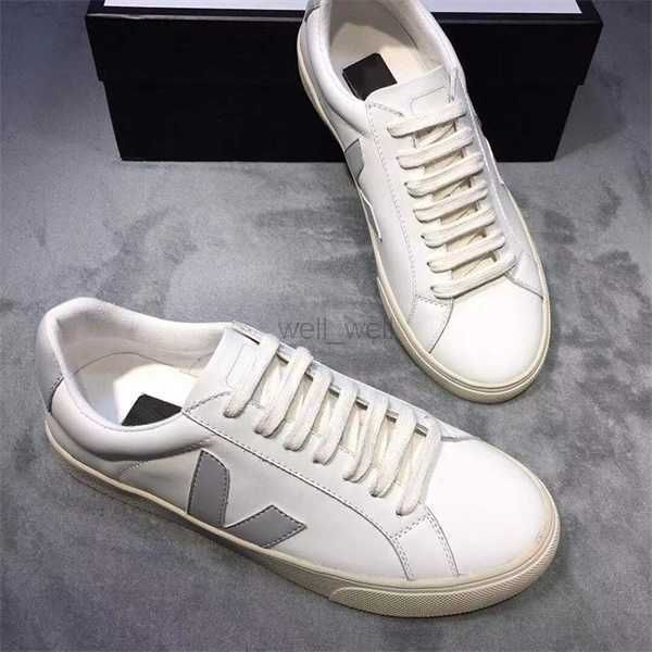 

designer dress shoes new mens veja v- leather extra sneakers women esplar calfskin trainers fashion white low-chaussures breathable runnin, Black