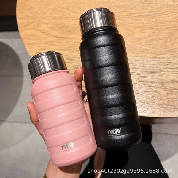 

Small capacity pocket thermos cup women cute small portable water cup for boys and girls simple mini water bottle, Black