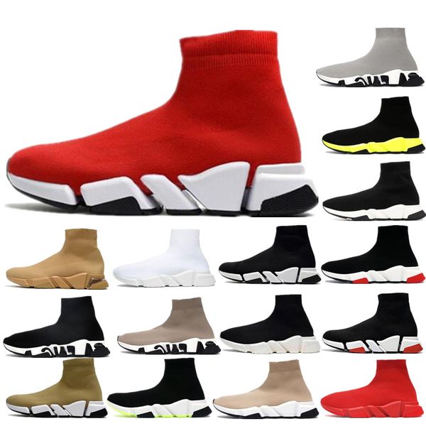 

paris designer sock running shoes black neon sole comfort sole breathable men women platform hommes mesh trainer black glitter knitted tripl