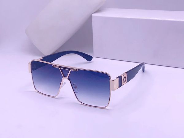 

luxury fashion brand women sunglass for men designer conjoined square gradient brand mental sunglasses oculos de sol 8235 come with box, White;black