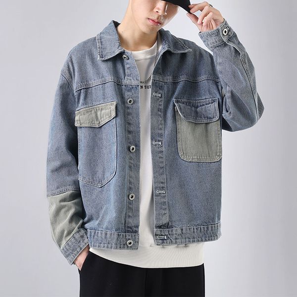 

stone 2023 men's denim jacket outerwear designer luxury fashion patch, Black;brown