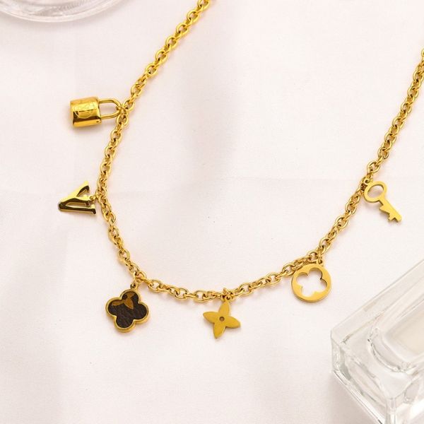 

gold necklace men choker necklaces new classic design double loop charms pendant love necklace for women girls 316l titanium steel wedding j, Silver