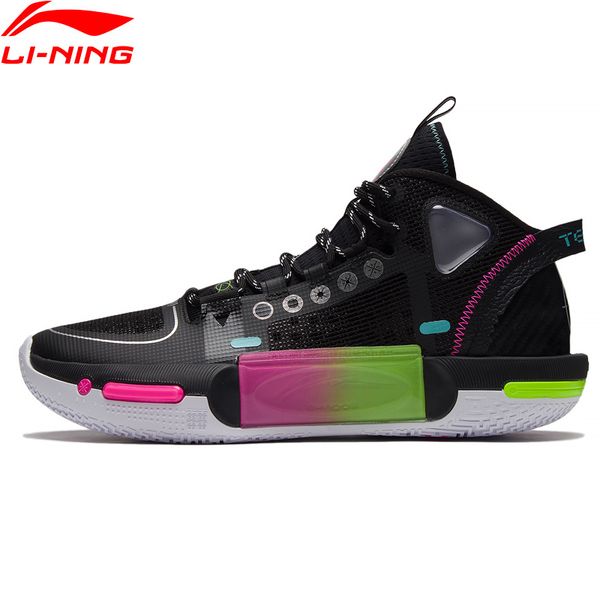 

li-ning men wade shadow 4 on court basketball shoes boom cushion lining probar loc sport shoes ultra shell sneakers abps057, Black