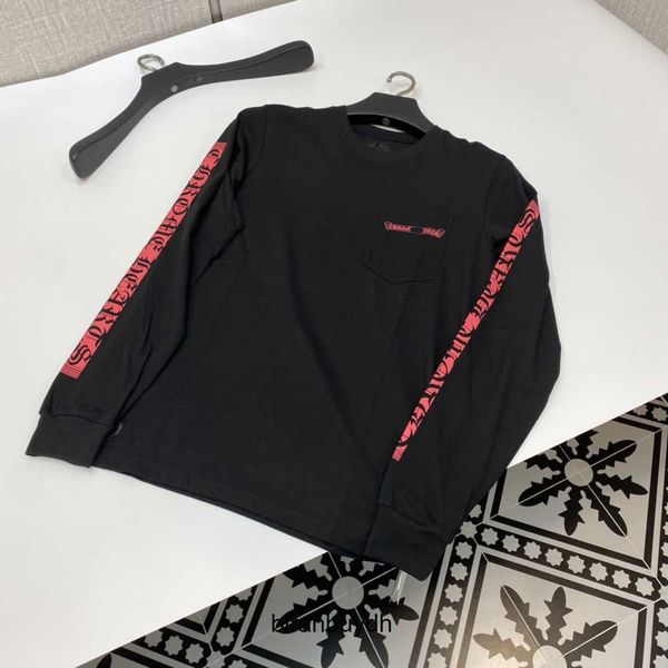 

brand luxury men's t-shirts development poison new pink spine sanskrit letter cross heart long sleeve t-shirt, White;black