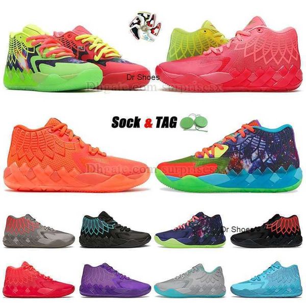 

og roller shoes mb.01 mens baskteball shoes big size 12 46 lamelo ball la melo mlamelos rick and morty green red metallic gold yellow triple