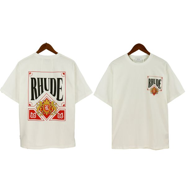

23ss rhude t-shirt designer t shirt mens t shirts spring autumn t-shirts letter print short sleeve us size m-xxl luxury, White;black