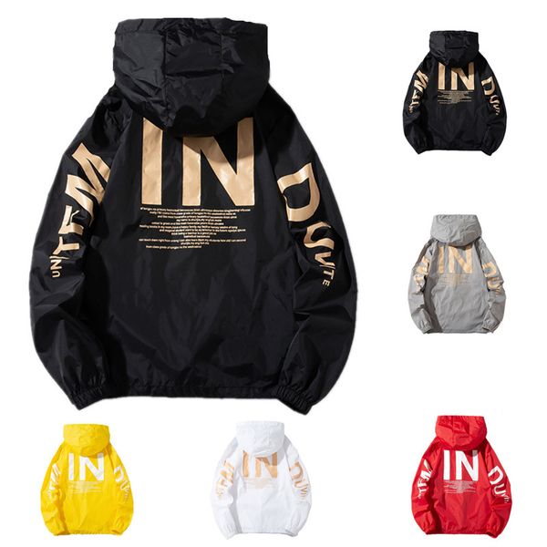 

coat jackets jacket men jacket men 5 colors full zipper slim letter printed jackets coats luxury jacket windbreakers plus size 4xl xl, Black;brown