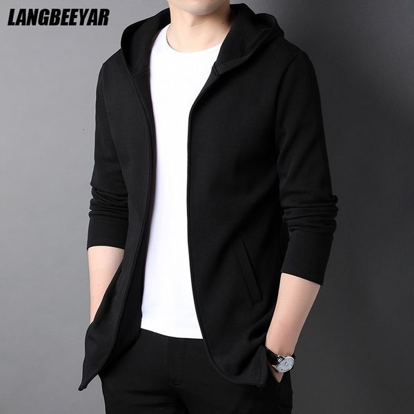 

men s jackets high end brand designer casual fashion stand collar korean style zipper for solid color hooded coats clothes 230311, Black;brown