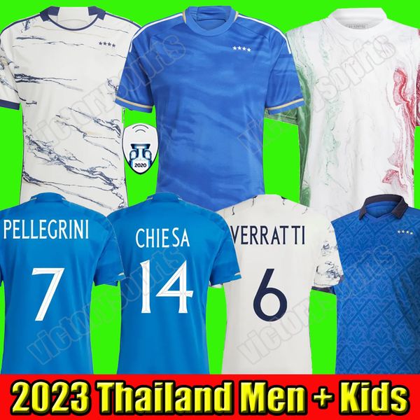 

chiellini fans player italian soccer jerseys 2022 2023 bonucci jorginho insigne verratti men kids football shirts chiesa barella spinazzola, Black;yellow