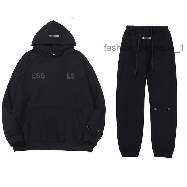 

designer es men's tracksuits womens hoodies warm pullover hooded letter fashion brand designers loose sweatshirt lovers suit cloth blac, Black