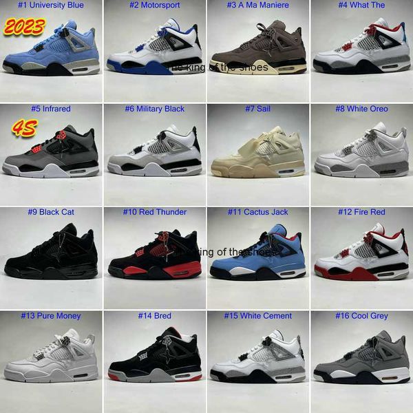 

j4s ogj4s og2023 og 2023 basketball shoes jumpman 4 4s university blue sail bred military black cat fire red white cement thunder cactus jac
