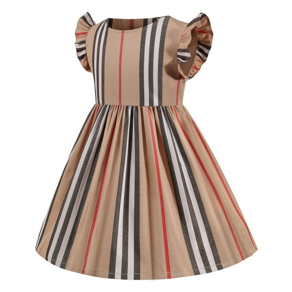 

cute baby girls striped princess dress great quality summer girl sleeveless vest dresses kids casual skirts children cotton skirt 2-7 years, Red;yellow