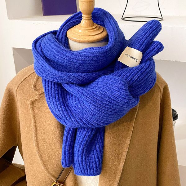 

scarves wraps fashion solid color winter knitted scarf for women neckercheif woolen yarn shawl wrap lady korean style elastic bufandas muffl, Red;brown