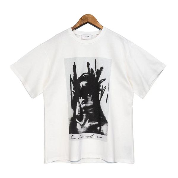 

men's t-shirts 2023 summer rhude t shirt mens designer casual shirts man womens tees short sleeves sell luxury men hip hop clothes us s, White;black