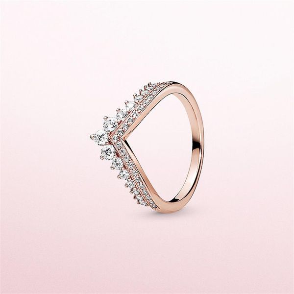 

fashion cz diamond ring for pandora 925 sterling silver rose gold plated women's wedding ring original box set322r