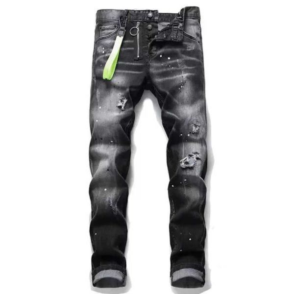 

23 new men's jeans mens man pants designer black skinny stickers light wash ripped motorcycle rock revival h02z, Blue