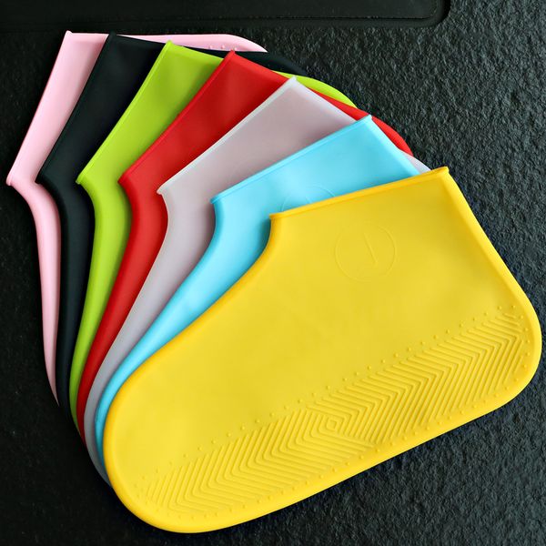 

shoe parts accessories famtiyaa reusable waterproof covers overshoes washable protection s from rain boots galoshes for female men women 230, White;pink