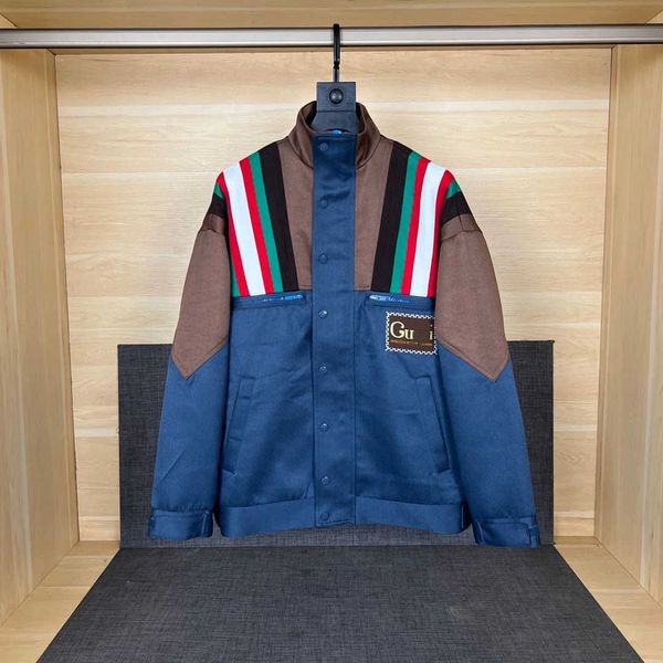 

men's jackets mens jackets designer zipper jacket color matching striped cardigan coat men women casual sportswear long-sleeved coats, Black;brown