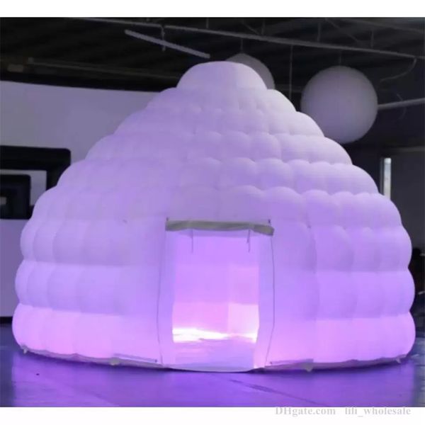 

white inflatable bouncer dome igloo tent with led light luxury air house