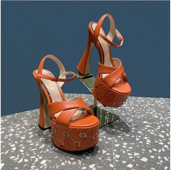 

with box classics women shoes heels sandals fashion denim dress shoe alphabet lady sandal leather high heel shoes, Black