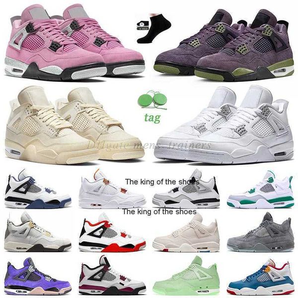 

2023 ogj4s og2023 og quality jumpman 4s j 4 retro basketball shoes mens womens sail pink pure money pn dust new black cat midnight navy pink