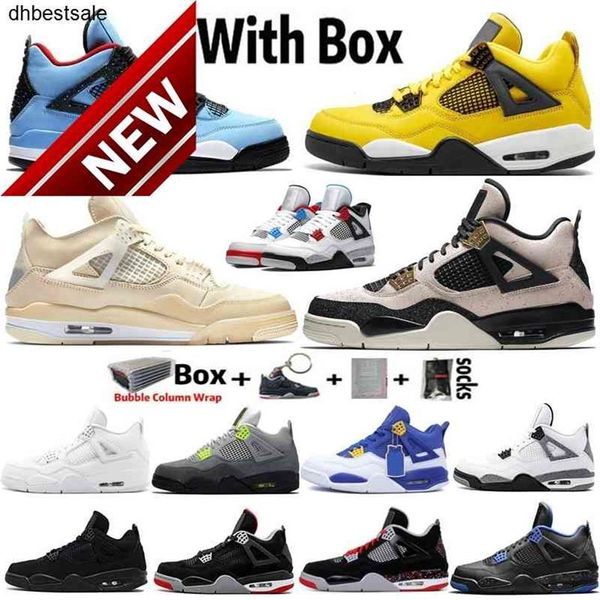 

2022 factory footwear jumpman 4 sail neon bred denim white raptors black cat 4s mens basketball shoes women sneakers 241y