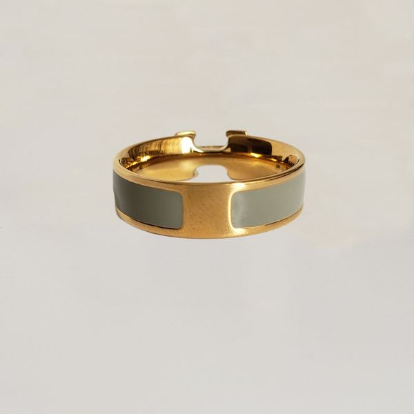 

high-quality luxury classic h ring designer enamelled ring male and female couple letter 18k gold ring non fading prevent allergy holiday gi, Silver