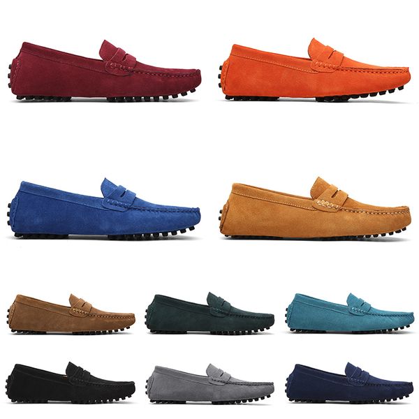 

mens women casual shoes leather soft sole black red orange blue brown orange comfortable sneaker 055