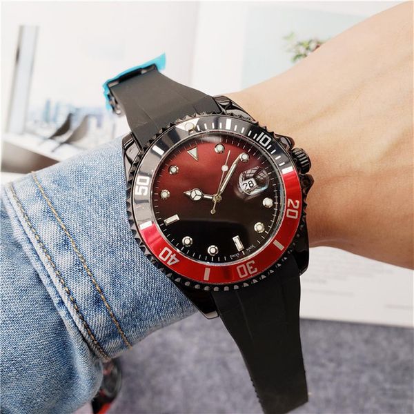 

good quality fashion brand watches men's rubber band quartz calendar wrist watch x88218h, Slivery;brown