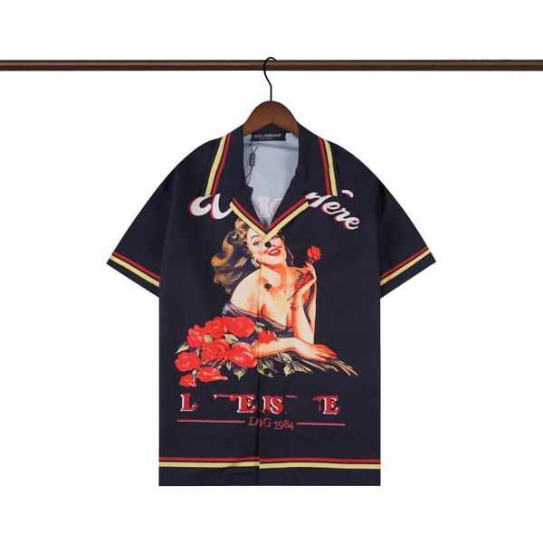 

2023 men's casual shirts spotted pattern wacko maria hawaiian shirt men women t-shirt beach tees oversized cx ztls, White;black