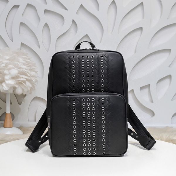 

9a high end men genuine cowhide leather backpack intreccio crochet 02