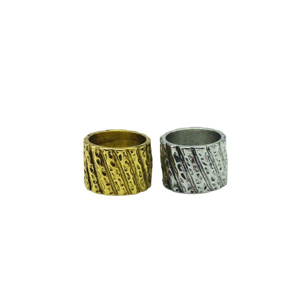 

fashion cylinder ring pillar shape cylinder retro style rings zinc alloy for women wholesale, Golden;silver