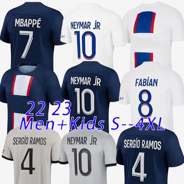 

2022 2023 soccer jerseys paris home away saint germain maillot de foot sergio ramos mbappe verratti marquinhos qatar football shirt men woma, Black;yellow