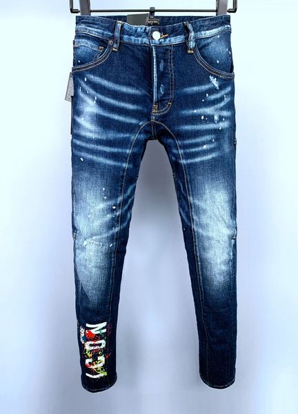 

dsq men's jeans dsq phantom turtle mens luxury designer skinny ripped cool guy causal hole denim fashion brand fit men washed pants 108, Blue