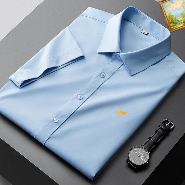 

designer men's shirt new solid color business fashion short sleeve shirt brand men's slim shirt brand clothing -3xl-hsc18, White;black