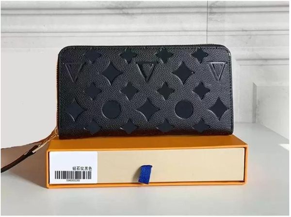 

2023ss money clips women and mens handbag short long wallet hasp folding genuine leather original bag purse wallets holders shoulder bags, Black