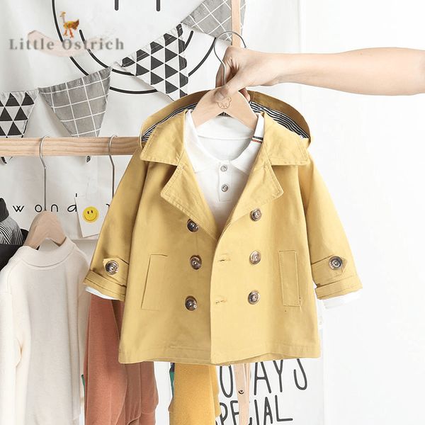 

tench coats baby boy cotton hooded jacket long double breasted infant toddler trench coat spring autumn windbreaker clothes 12m5y 230311, Camo