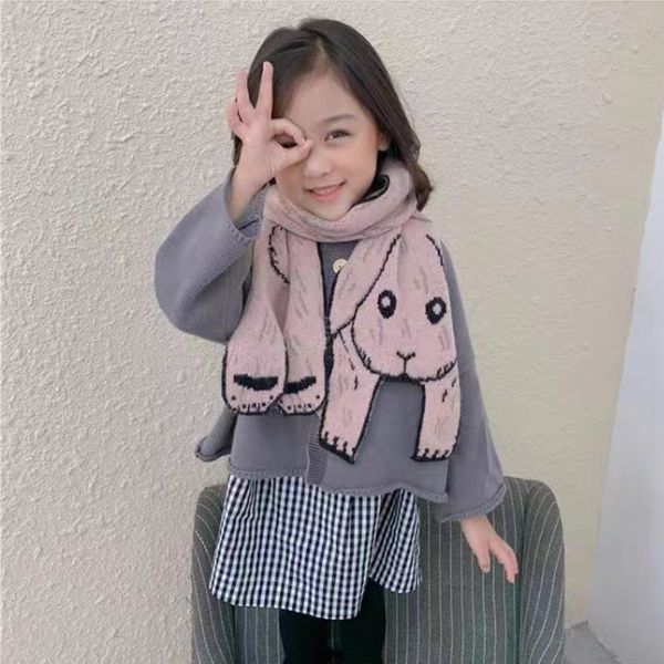 

scarves wraps children scarf cartoon cute bear cat pattern outdoor warm knitted baby shawl boys girls winter accessories 110 years old 23031, Red;brown