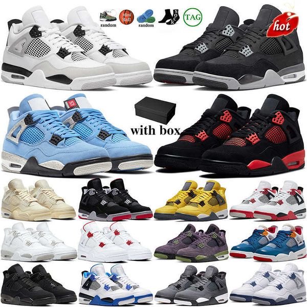 

2023 jumpman 4s with box 4s basketball shoes women men 4 military black cat white oreo fire red thunder sail university blue cool grey infra