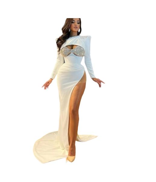 

evening dress, long sleeves and sequined waist mermaid dress, Black;pink