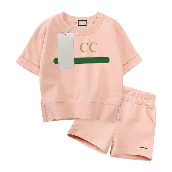 

baby boys and girls clothing sets brand tracksuits 2 kids clothing set sell fashion summer children's t shirt and short pants, White