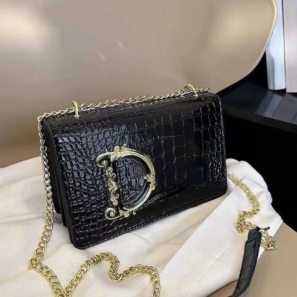 

women shoulder bag g designer bags crocodile pattern chain bags crossbody black handbags ladies' luxury purse 22cm 002