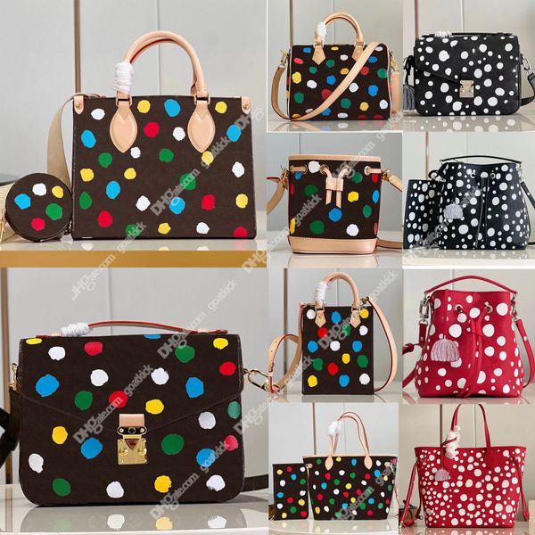 

tote bag yayoi kusama collection multi pochette 3d painted dots print colorful speedy 25 handle bag designer yk accessoires crossbody metis, Blue;pink